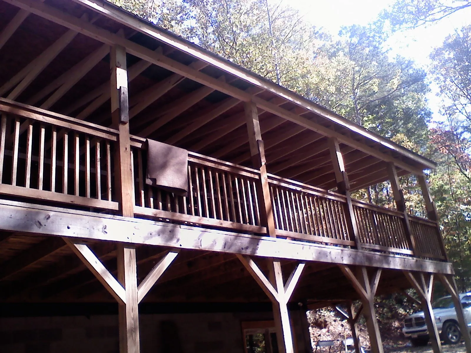 Timber framing under a new elevated porch and deck — Roof Leak Repair in Benicia by Roofing Brothers